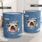 Bulldog Jean Pattern - Laundry Basket - Owls Matrix LTD