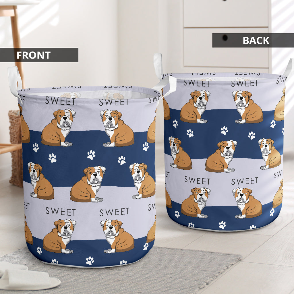 Bulldog Sweet Cute Style - Laundry Basket - Owls Matrix LTD