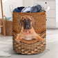 Bullmastiff Dog Rattan Teaxture - Laundry Basket - Owls Matrix LTD