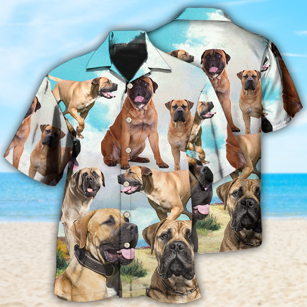 Bullmastiff Dog Artistic Portrait – Hawaiian Shirt