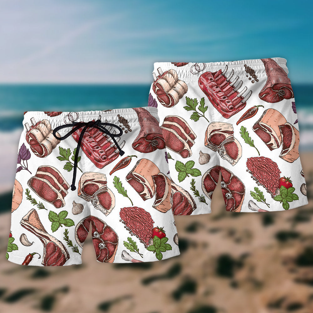 Delicious Meat Food Lover Art – Beach Short