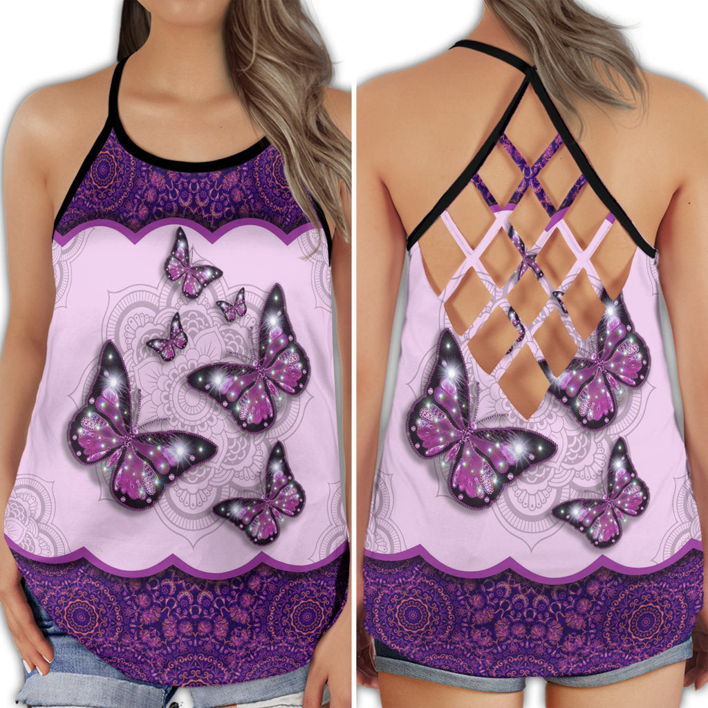 Butterfly Beautiful Everyday Forever Floral Soft Style - Hollow Tank Top