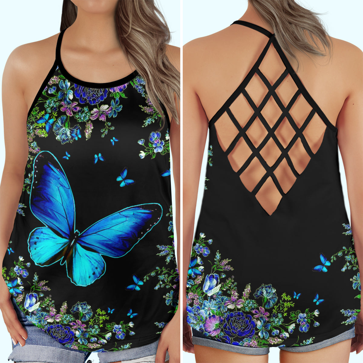 Blue Butterfly Garden Nature Collection – Hollow Tank Top