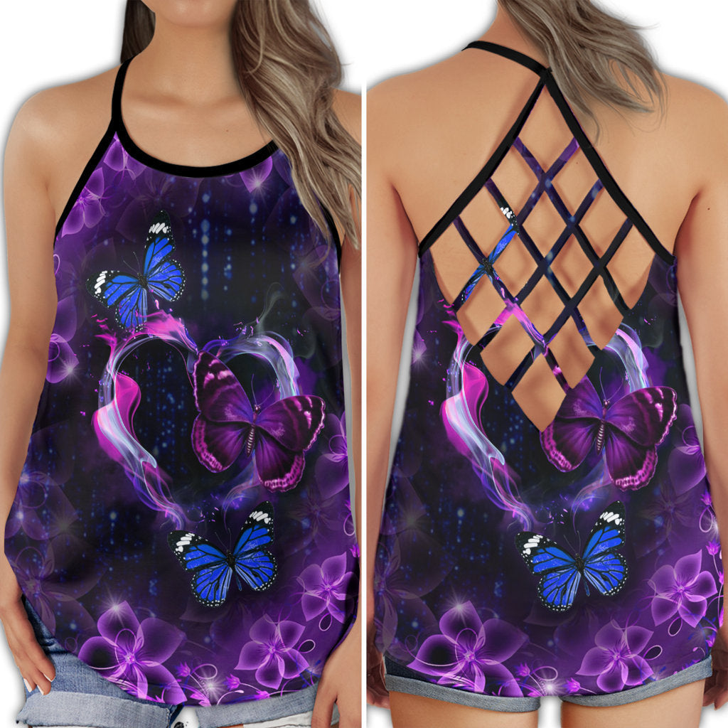 Colorful Butterfly Everyday Beauty - Hollow Tank Top