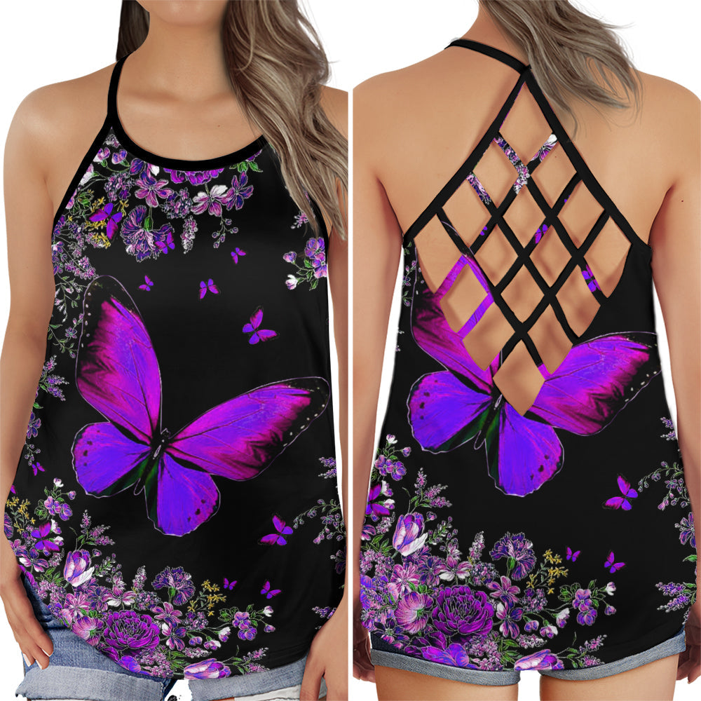 Butterfly Flower Everyday Beauty - Hollow Tank Top