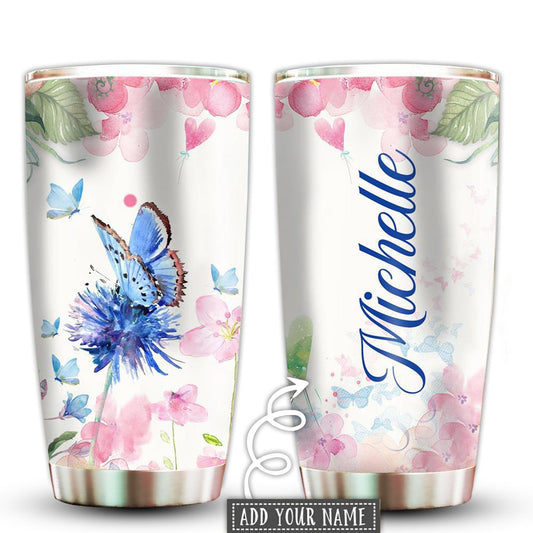 Butterfly Beautiful In Sky Personalized 20 Oz Tumbler For Hot Cold Drinks And Travel