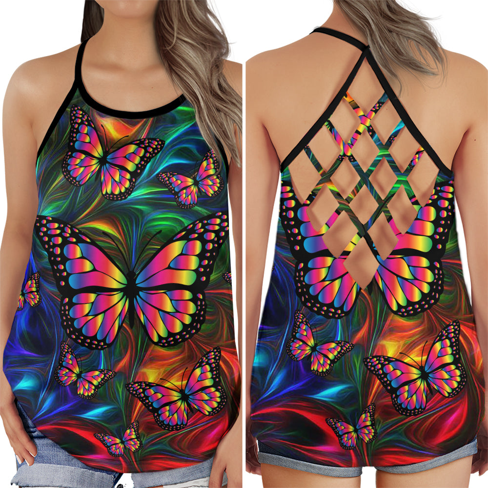 Colorful Butterfly Everyday Glow - Hollow Tank Top