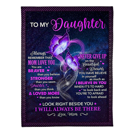 Butterfly Daughter Look Right I'll Always Be There 50 x 60 Inch Flannel Blanket For Cozy Bedroom And Sofa Decor