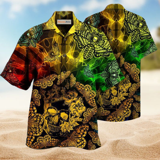 Butterfly Golden Skull Edition – Hawaiian Shirt