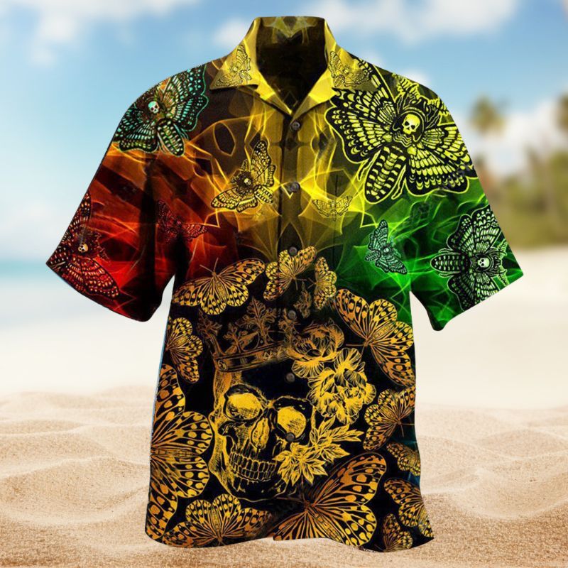 Butterfly Golden Skull Edition – Hawaiian Shirt