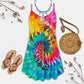 Hippie Tie Dye Butterfly – Women's Summer Sleeveless V-Neck Camisole Dress