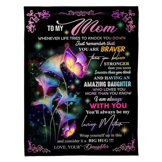 Butterfly I Am Always With You 50 x 60 Inch Flannel Blanket For Cozy Bedroom And Sofa Decor