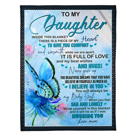 Butterfly Mom To Daughter Love Gift 50 x 60 Inch Flannel Blanket For Cozy Bedroom And Sofa Decor