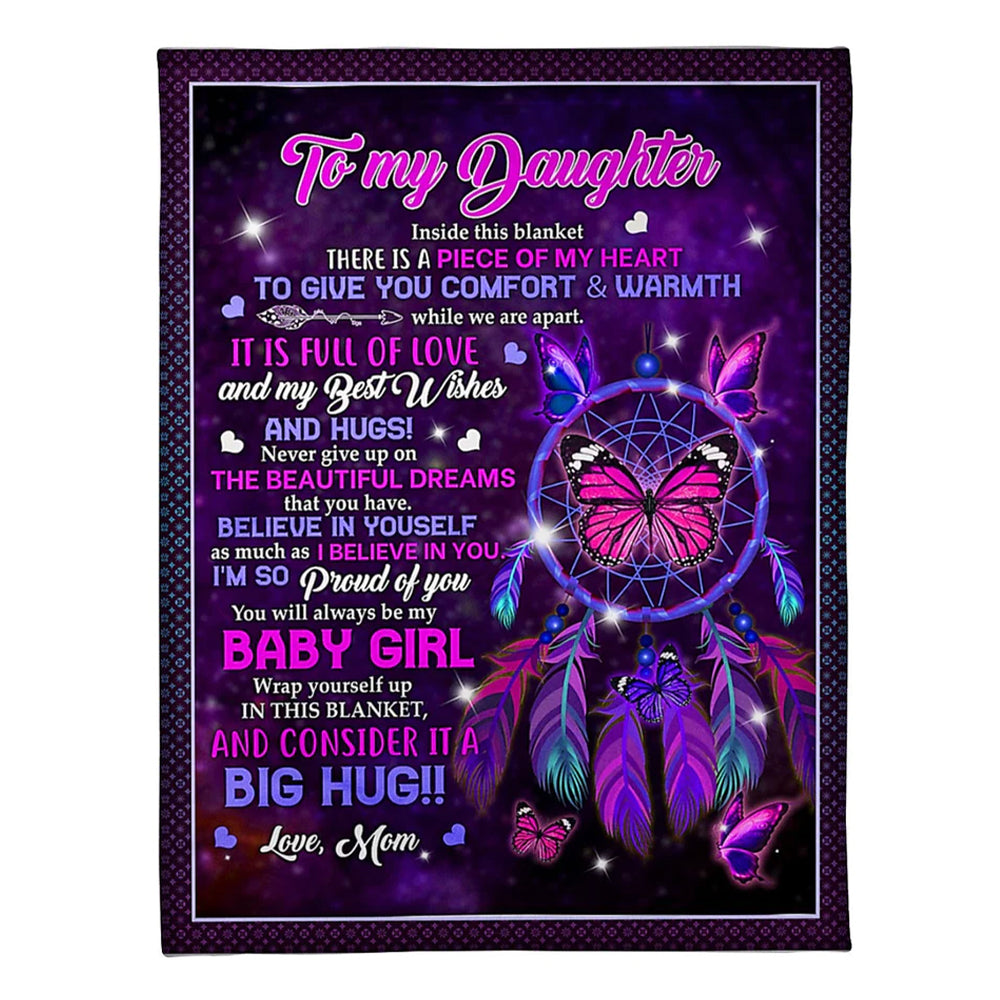 Butterfly It Is Full Of Love Daughter Gift 50 x 60 Inch Flannel Blanket For Cozy Bedroom And Sofa Decor
