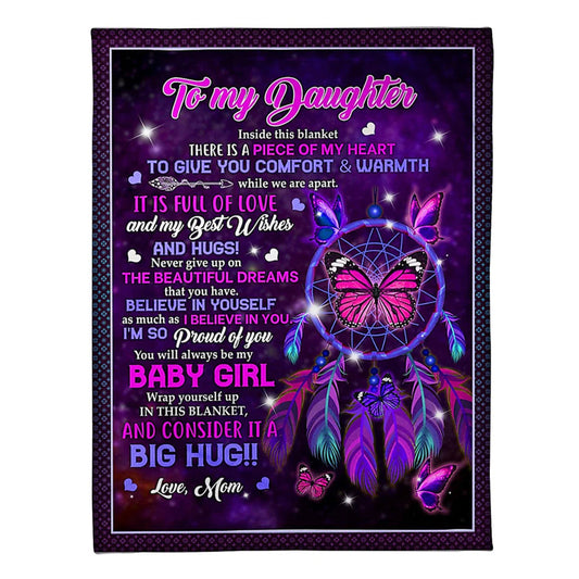 Butterfly It Is Full Of Love Daughter Gift 50 x 60 Inch Flannel Blanket For Cozy Bedroom And Sofa Decor