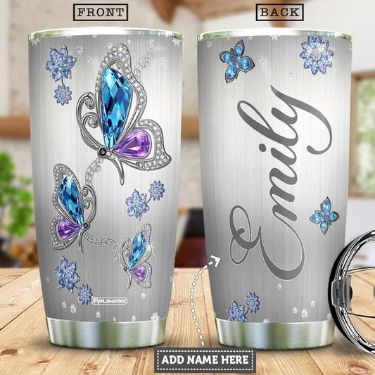 Butterfly Jewelry Personalized 20 Oz Tumbler For Hot Cold Drinks And Travel