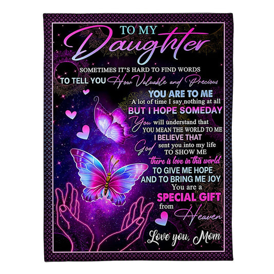 Butterfly Lover How Valuable And Precious You Are To Me 50 x 60 Inch Flannel Blanket For Cozy Bedroom And Sofa Decor