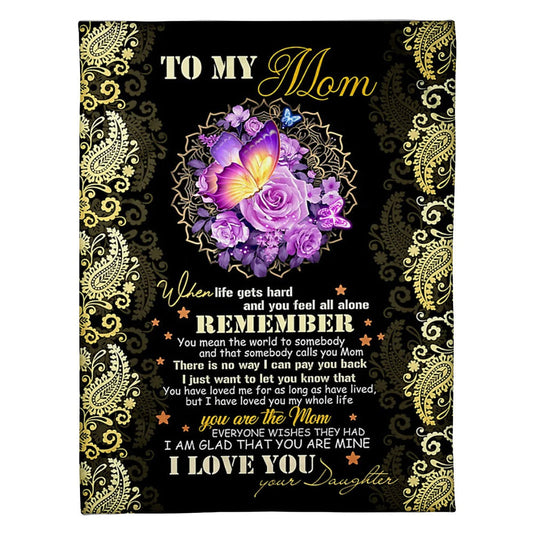 Butterfly Loving Mom Remember 50 x 60 Inch Flannel Blanket For Cozy Bedroom And Sofa Decor