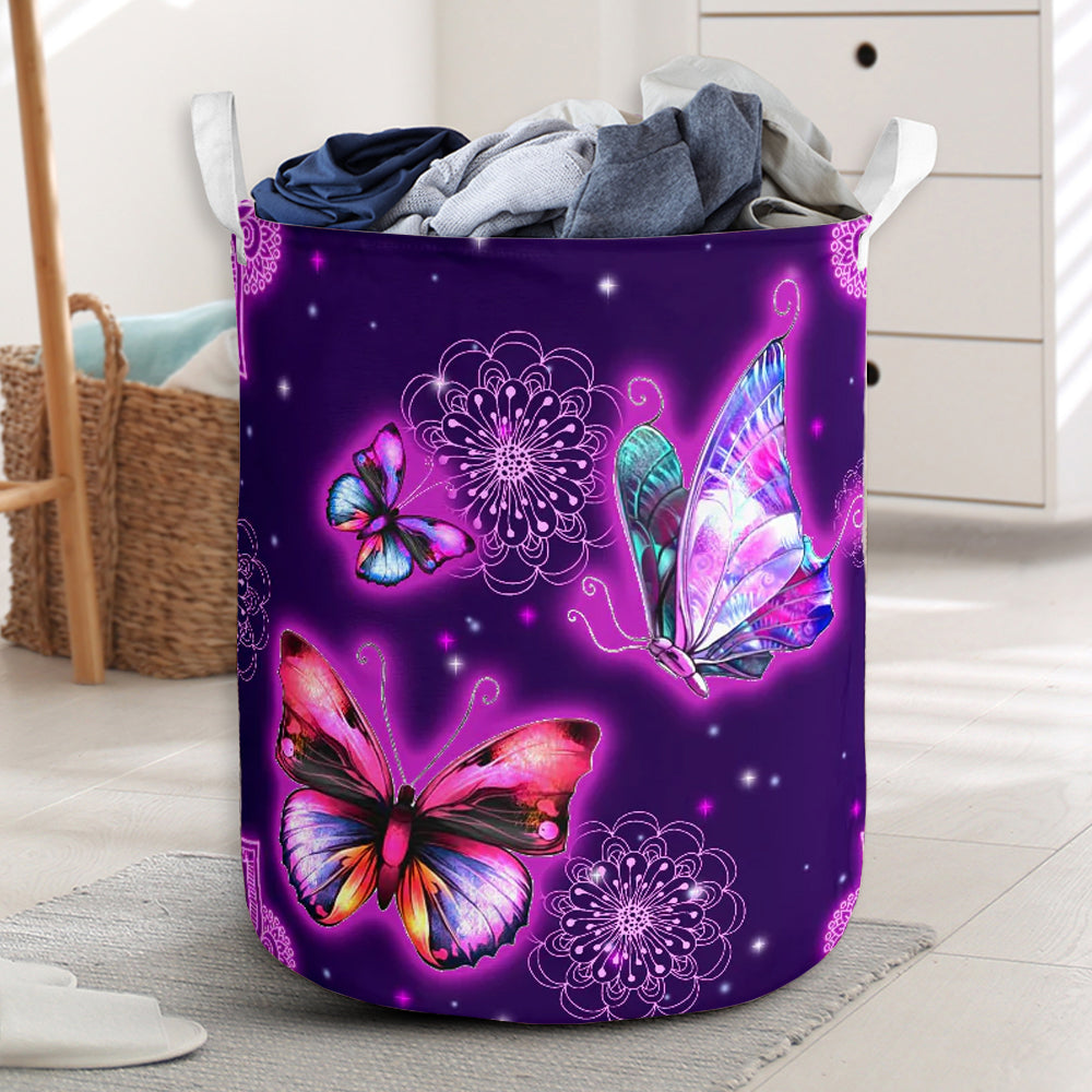 Butterfly Mandala Style Lover - Laundry Basket - Owls Matrix LTD
