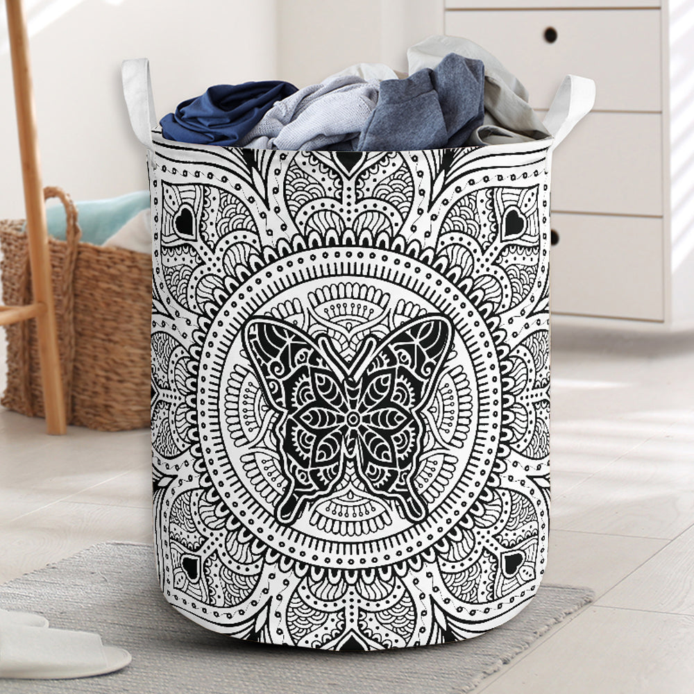Butterfly Mandala Basic Lover - Laundry Basket - Owls Matrix LTD
