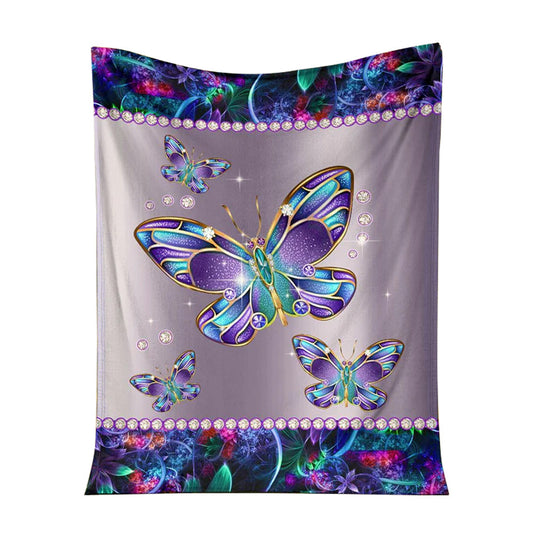 Butterfly Metal Pattern 50 x 60 Inch Flannel Blanket For Cozy Bedroom And Sofa Decor