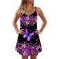 Butterfly In The Dark – Women's Summer Sleeveless V-Neck Camisole Dress