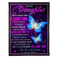 Butterfly Never Forget That I Love You Mom To Daughter Lover 50 x 60 Inch Flannel Blanket For Cozy Bedroom And Sofa Decor