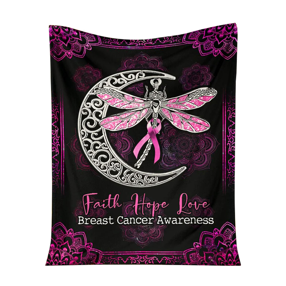 Breast Cancer Awareness Butterfly 50 x 60 Inch Flannel Blanket For Cozy Bedroom And Sofa Decor