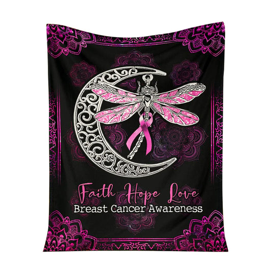 Breast Cancer Awareness Butterfly 50 x 60 Inch Flannel Blanket For Cozy Bedroom And Sofa Decor