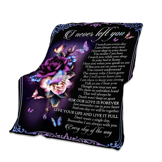 Butterfly Never Left You Memorial 50 x 60 Inch Flannel Blanket For Cozy Bedroom And Sofa Decor
