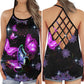 Purple Butterfly Beautiful Pattern - Hollow Tank Top