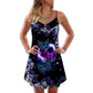 Floral Pattern Butterfly – Women's Summer Sleeveless V-Neck Camisole Dress