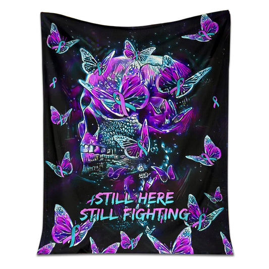 Hope Awareness Butterfly 50 x 60 Inch Flannel Blanket For Cozy Bedroom And Sofa Decor