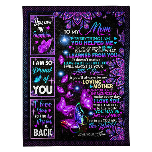 Butterfly To Me You Are The World 50 x 60 Inch Flannel Blanket For Cozy Bedroom And Sofa Decor