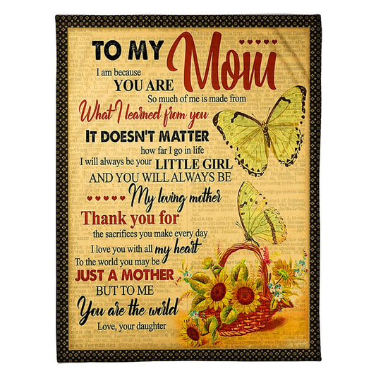 Butterfly To Me You Are Wonderful 50 x 60 Inch Flannel Blanket For Cozy Bedroom And Sofa Decor