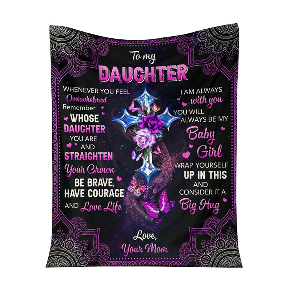 Butterfly To My Daughter Christian 50 x 60 Inch Flannel Blanket For Cozy Bedroom And Sofa Decor