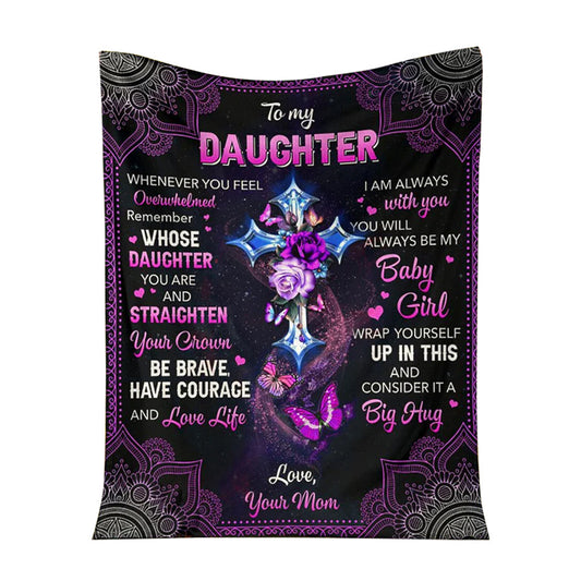Butterfly To My Daughter Christian 50 x 60 Inch Flannel Blanket For Cozy Bedroom And Sofa Decor