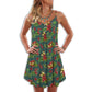 Tropical Butterfly Pattern – Women's Summer Sleeveless V-Neck Camisole Dress