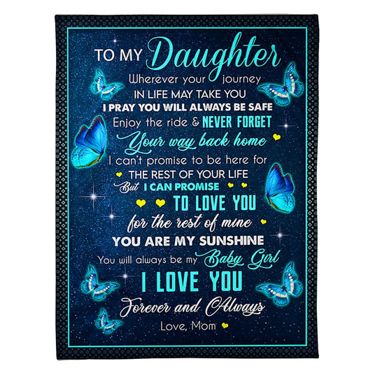Butterfly Wherever Your Journey In Life 50 x 60 Inch Flannel Blanket For Cozy Bedroom And Sofa Decor