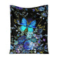 Butterfly With Blue Flowers 50 x 60 Inch Flannel Blanket For Cozy Bedroom And Sofa Decor