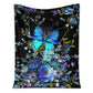 Butterfly With Blue Flowers 50 x 60 Inch Flannel Blanket For Cozy Bedroom And Sofa Decor