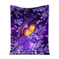Butterfly With Purple Flowers 50 x 60 Inch Flannel Blanket For Cozy Bedroom And Sofa Decor