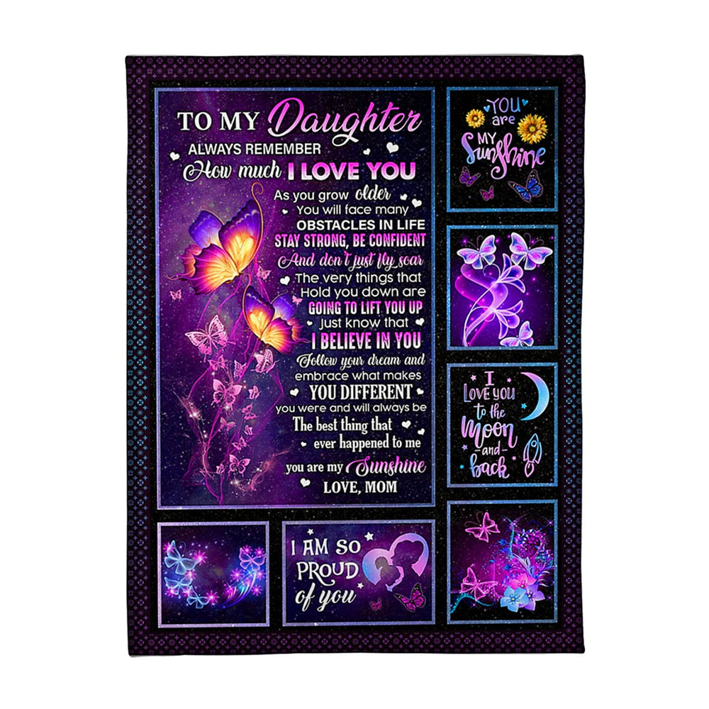 Butterfly Warm Sunshine Love Daughter Gift 50 x 60 Inch Flannel Blanket For Cozy Bedroom And Sofa Decor