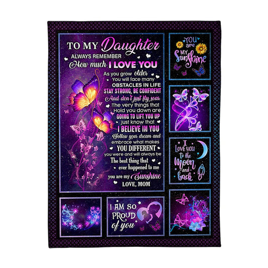 Butterfly Warm Sunshine Love Daughter Gift 50 x 60 Inch Flannel Blanket For Cozy Bedroom And Sofa Decor