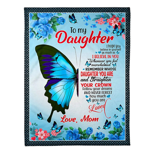Butterfly Warm Sunshine Love Daughter Gift 50 x 60 Inch Flannel Blanket For Cozy Bedroom And Sofa Decor