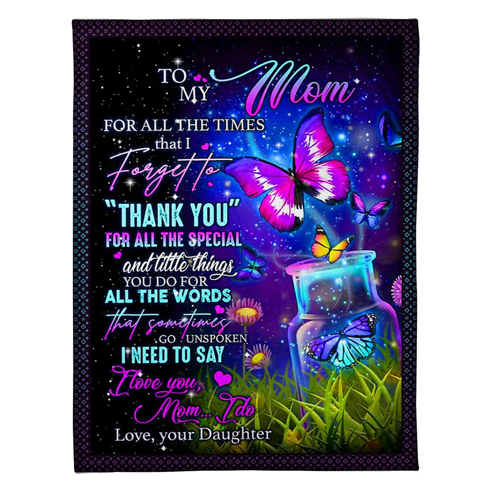 Butterfly You Are The Best Mother Lover 50 x 60 Inch Flannel Blanket For Cozy Bedroom And Sofa Decor