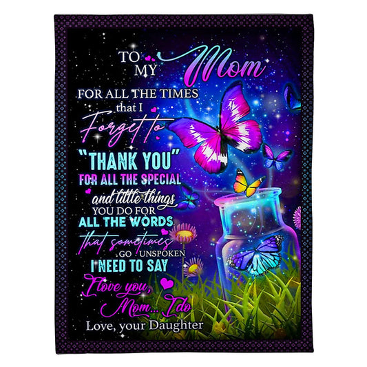 Butterfly You Are The Best Mother Lover 50 x 60 Inch Flannel Blanket For Cozy Bedroom And Sofa Decor