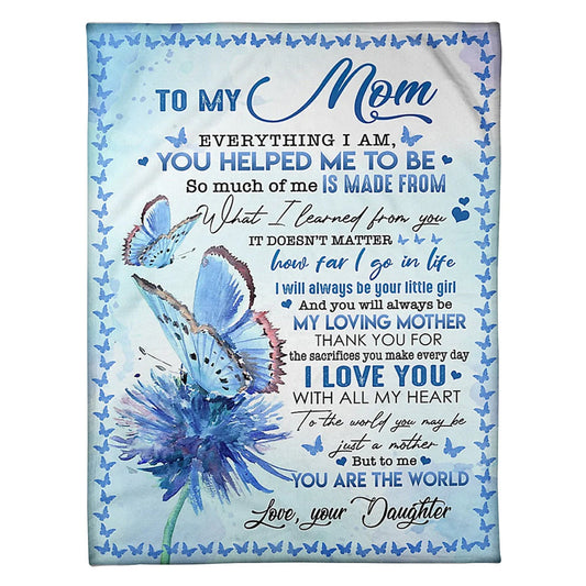 Butterfly Beloved Mother Message I Love You 50 x 60 Inch Flannel Blanket For Cozy Bedroom And Sofa Decor