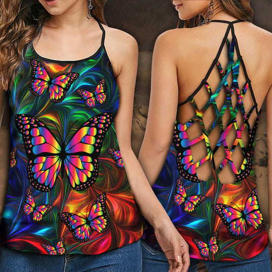 Colorful Butterfly Beautiful – Hollow Tank Top