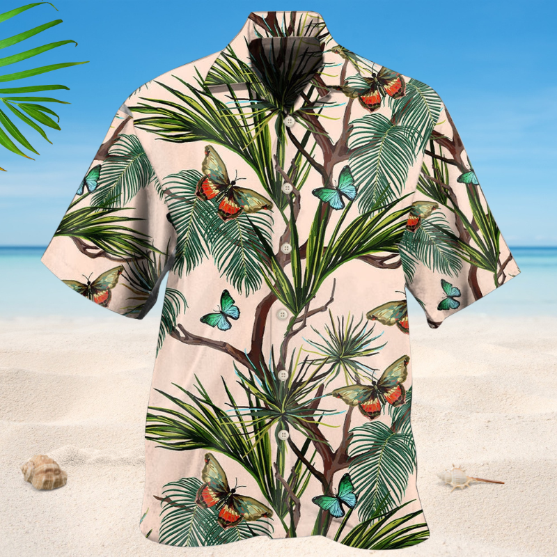 Butterfly Tropical Leaf Basic Style – Hawaiian Shirt